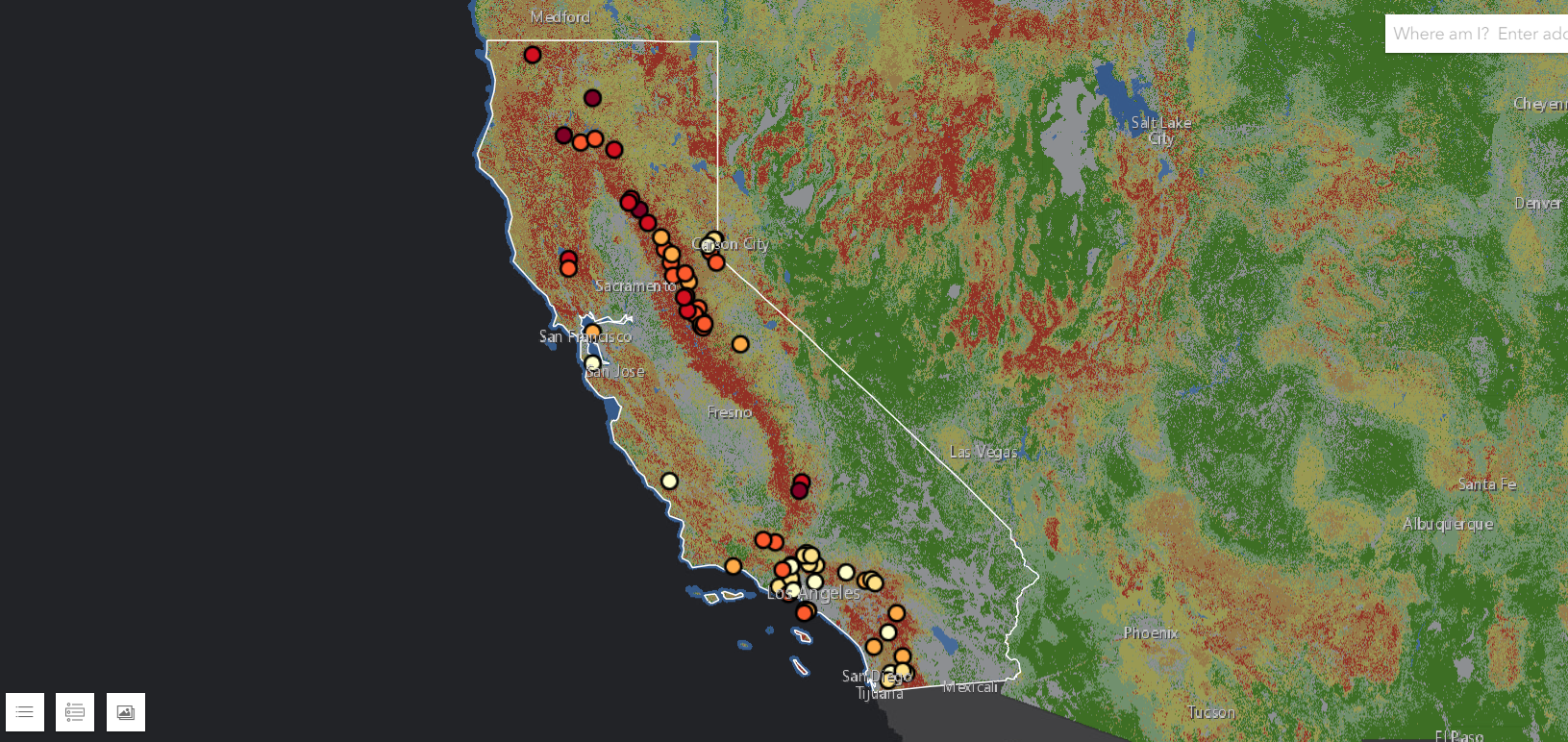 fire map california fires current California Wildfire Map Direct Relief fire map california fires current