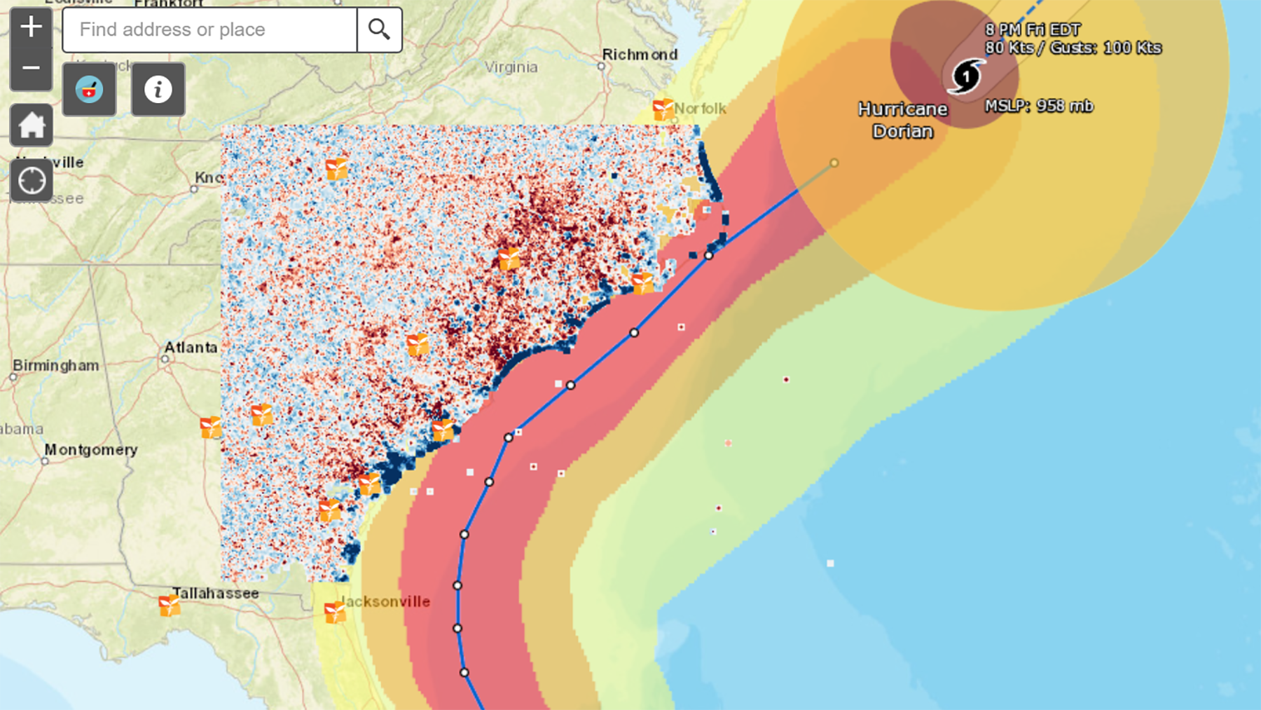 Hurricane Dorian: Population Movement – A Live Story